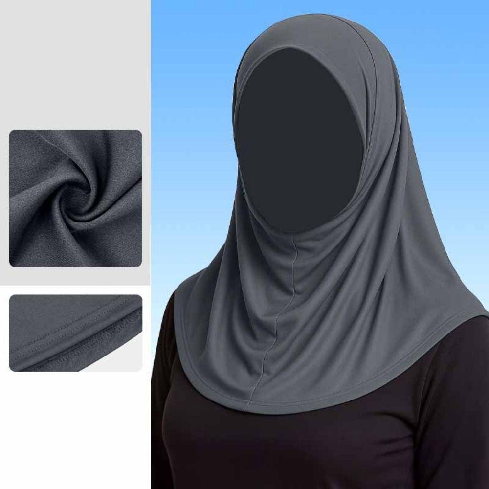 Elegant Ramadan Hijab Soft Head Wrap Cap Fashion Islamic Headscarf Hair Accessories