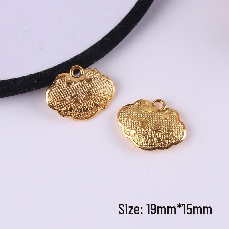 Sand Gold Electroplated Alloy Bracelet Pendant with Nafu Braid