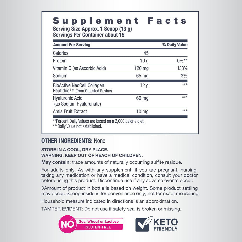 Super Collagen Plus with Vitamin C & Hyaluronic Acid Powder 15 Servings, 6.9 oz