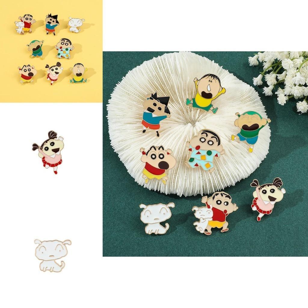 Cute Crayon Shin-chan Metal Badge Cartoon Character Backpack Accessory Wholesale