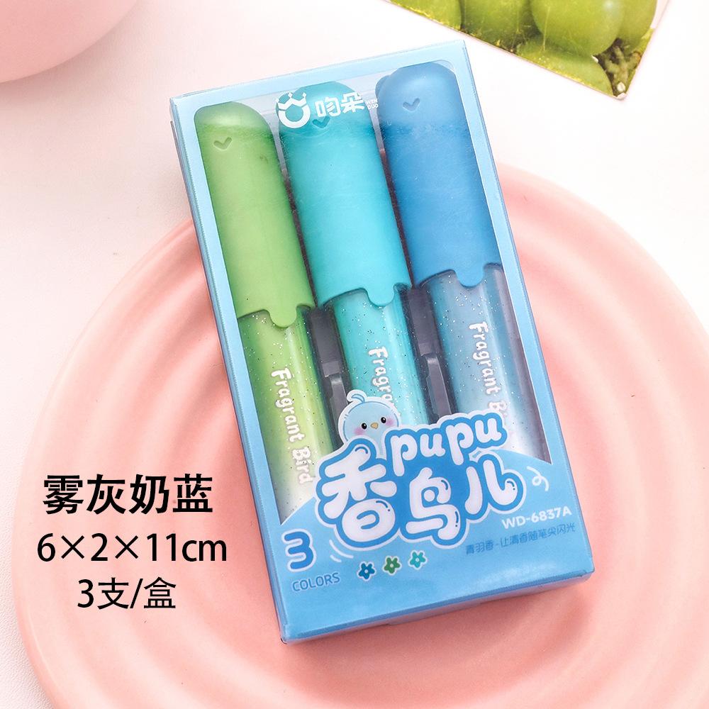

kawai Morandi glitter highlighter student large capacity handbook graffiti pen light color eye protection key mark marker