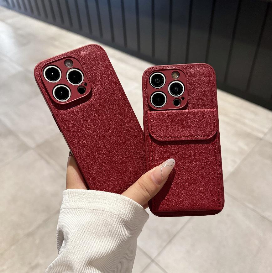 Leather Magnetic Card Holder Stand for iPhone 17 Air/16 Pro Max Case Cover