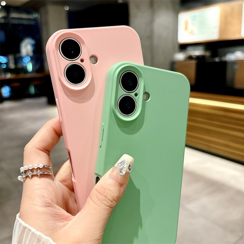 Tekuté silikonové pouzdro na telefon Apple iPhone 16 15 14 13 12 11 Plus Pro Max Hand Strap Ochrana lana Nárazuvzdorný kryt