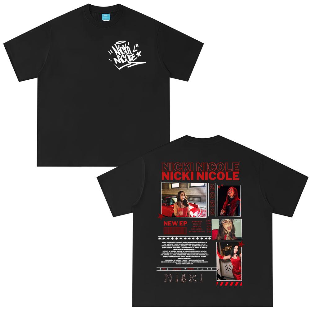 

Rapper Nicki Nicole Tour Album 2026 Merch T-shirts Men Women Clothing Fashion Hip Hop T Shirts Casual Cotton Oversized T-shirt 5XL різнокольоровий