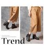 2025 Summer Genuine Leather Peep-Toe Perforated Mid-Heel Sandals - Women's Retro Chunky Heel Martin Boots.