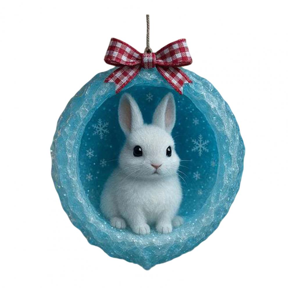 Arctic Animal Christmas Ornaments 2D Acrylic Frosted Cave Hanging Decor With Polar Bear Penguin Xmas Tree Pendant Decoration