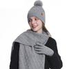 High Quality Winter Knitted Warm Set Custom Logo  Winter Gifts for Men and Women Scarf Beanie Hat and Gloves