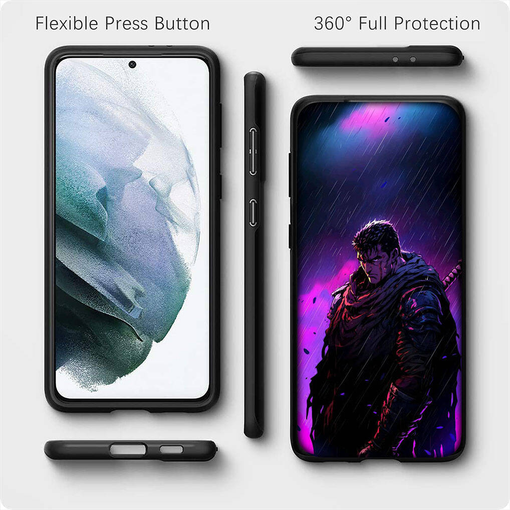 for Samsung Galaxy S25 S24 S23 iPhone 17 16 15 Xiaomi Redmi Note 14 13 12 11 Plus Pro Max XR A37 A57 Phone Case Cartoon Berserk Guts OPPO Huawei Cover