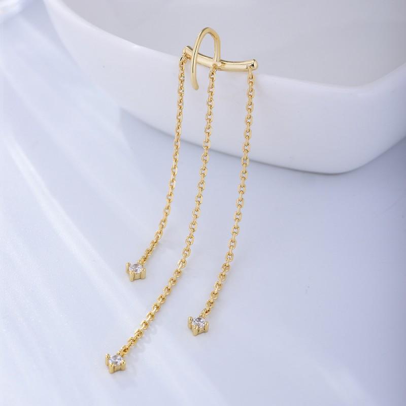 Handmade Geometric Long Drop Earrings With Chain Tassels Sterling Women Fashion Office Wear 925 Sterling Silver