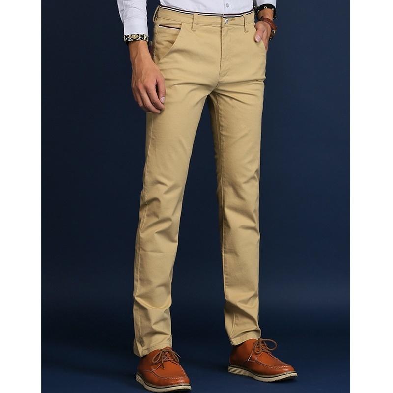 28-38 Pánské ležérní kalhoty Módní kalhoty Jednobarevné Rovné kalhoty Kalhoty k business obleku