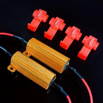 2 Satz 12V Lastwiderstand 25W 50W Aluminiumgehäuse Leistungswiderstand 6 Ohm 8 Ohm für Blinker Lichtanzeige LED Blinken