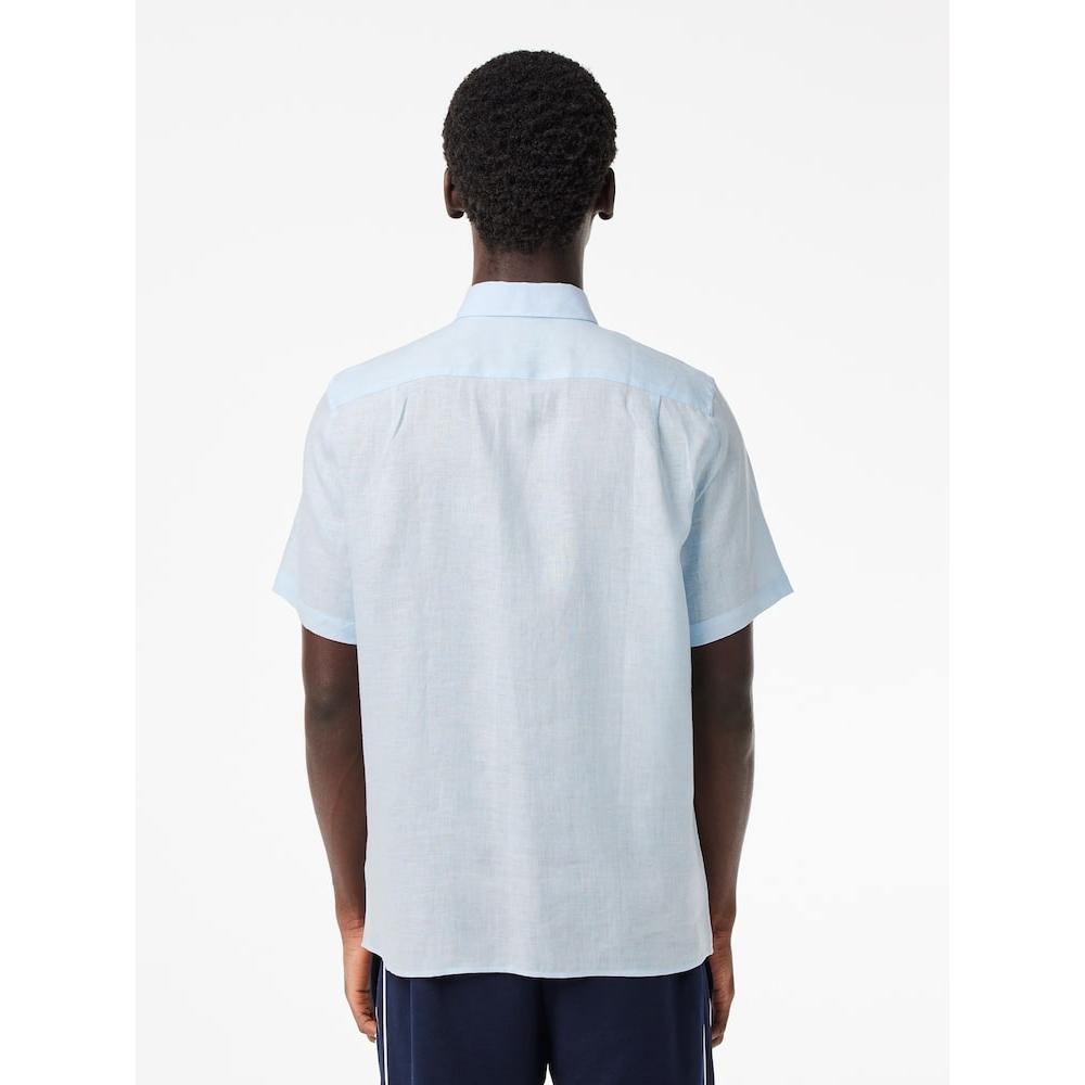 LacoSte Men S Linen Short Sleeve Shirt Ch5699 54g T01 q2nCh5699 54gT01