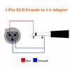 4-Pack 3-Pin XLR Female to 6.35mm Stereo Male Plug TRS Audio Cable Mic Adapter