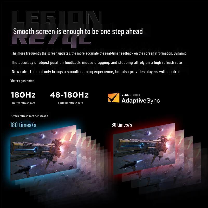 Lenovo R27qc-30 27-inch 2K 180Hz Curved Gaming Monitor CN plug (adapter included)