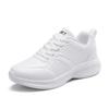 All-black sneakers women's autumn leather surface waterproof soft sole lightweight pure black long standing without tiring feet work shoes