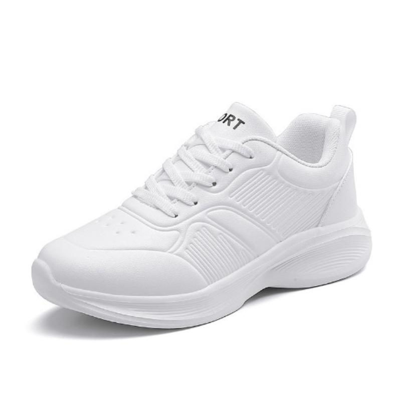 All-black sneakers women's autumn leather surface waterproof soft sole lightweight pure black long standing without tiring feet work shoes