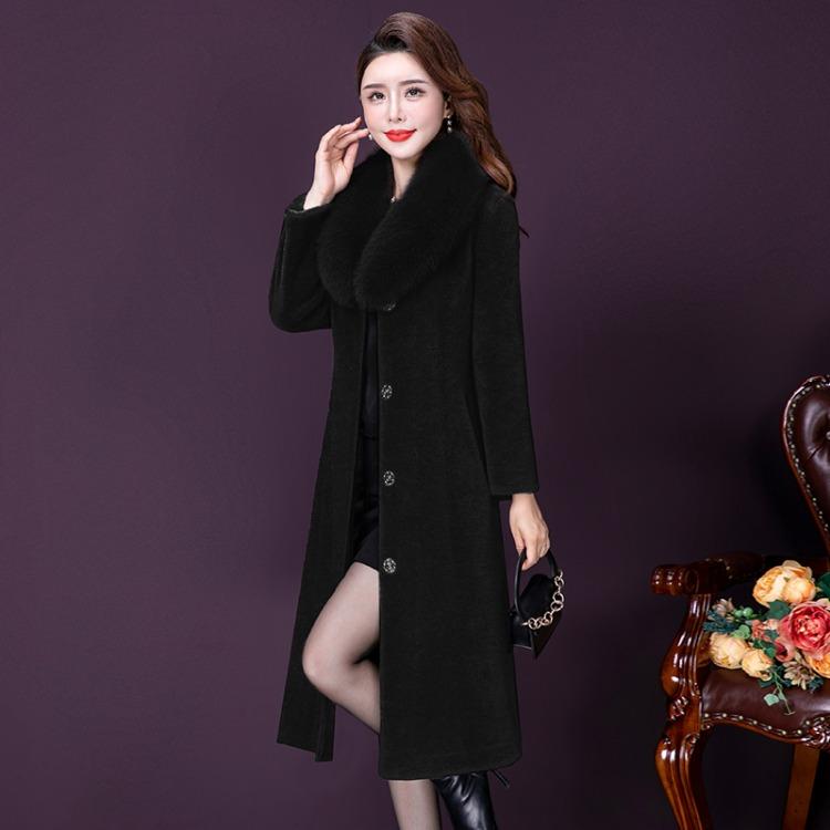 Modischer Winter-Langwollmantel für Mütter, elegante Damen-Overcoat-Jacke
