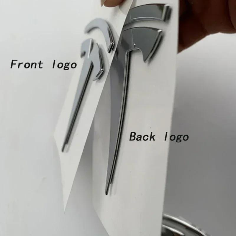 For Tesla Model 3 Mode Y Zinc Alloy Car Front Hood Logo Sticker Styling Auto Body Rear Trunk Emblem with Radian Accessories