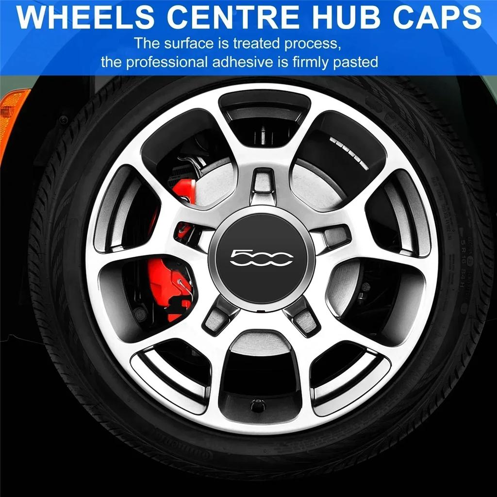 4Pcs 133mm Hubcap for Fiat 500 C Wheels Centre Hub Caps Set 68078419AC 68078421AC Dust Cover Wheel Hub Cap Replacement 51884863