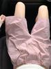 Women's Pink Quick-Dry High Waist Cargo Shorts - Loose, Lightweight, Wide-Leg Summer Sports Pants.