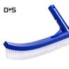 Rubber Pool Brush Head 45cm Long Cleaning Brush Pool Floor Walls High-Efficiency Curved Ends Scrub Brush