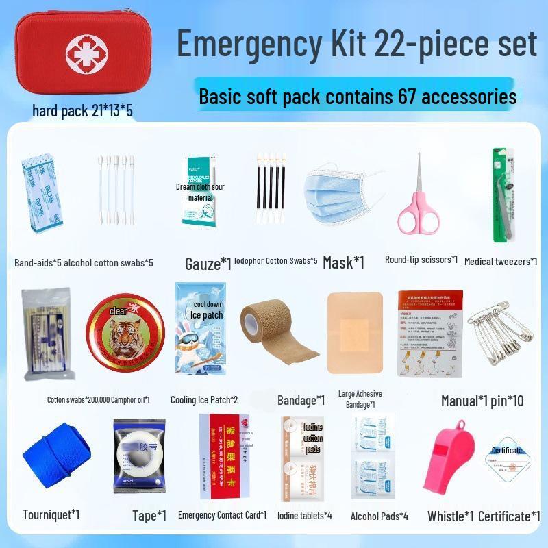 Portable Hard Shell First Aid Kit - Complete Set for Home, Car, Outdoor, and Emergency Use