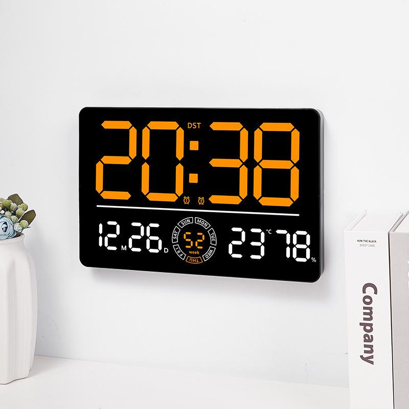 LED Digital Wall Clock with Bluetooth & Auto Time Sync for Living Room - Model 6667