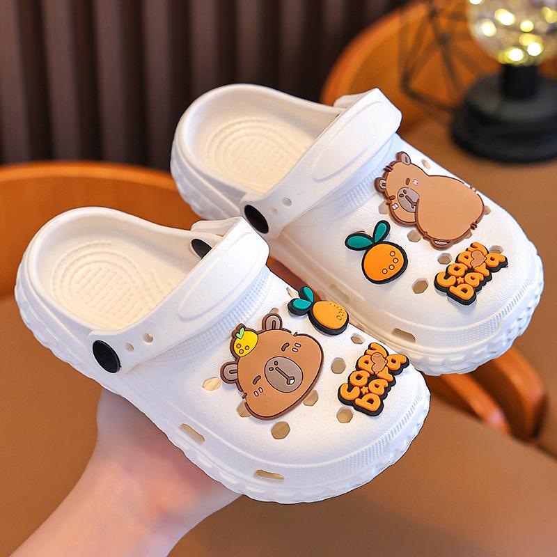 Kapibara Summer Boys' Clog Shoes, Cushioned Feel, Non-Slip, Parent-Child Matching, Closed-Toe, Breathable Children's Sandals