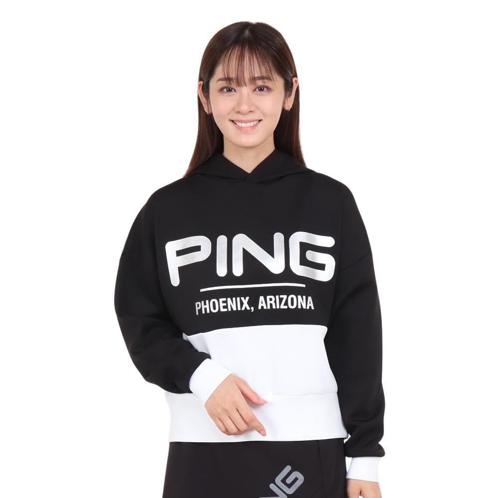 Ping Apparel Women's Sweatshirt Hoodie (Brand Logo, Heat Retention) / Golf / 622-3262800 010_Black, Size LL