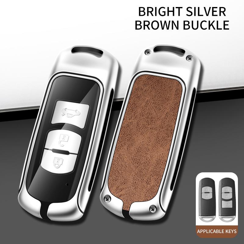 Metal Leather Car Key Case For Mazda 2 3 5 6 Gh Gj Cx3 Cx5 Cx9 Cx-5 Cx Accessories Holder Shell Protect Set Car-Styling