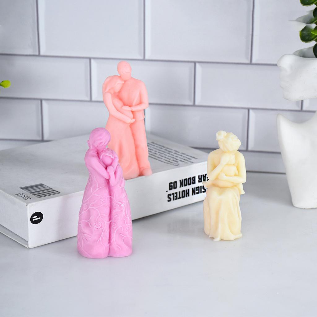 1PC Growth Life Candle Silicone Mould DIY Life Series Trilogy Nurturing Baby Gypsum Resin Ornament Mould