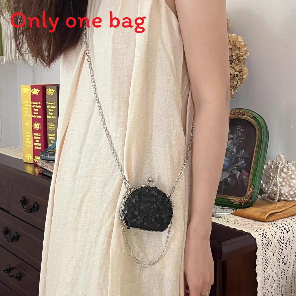 Acrylic Mini Box Bag With Chain Strap And Sequin Embellishments For Casual Travel