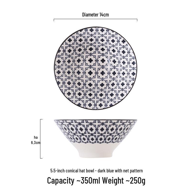 5.5-Inch Nordic Ceramic Bowl for Soup, Dessert, Ice Cream, and Rice