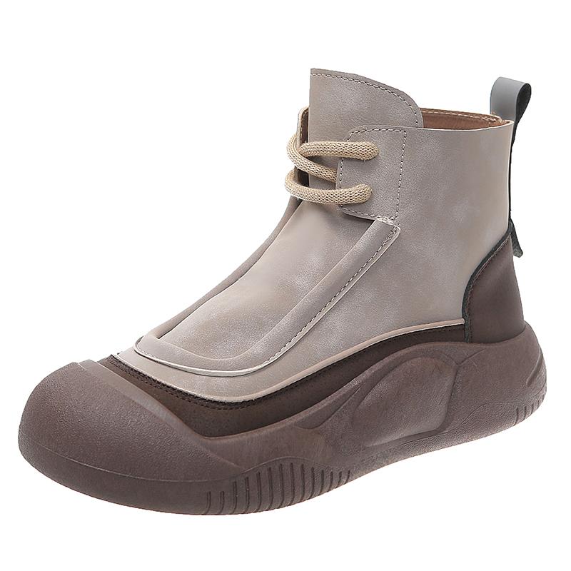 TUINANLE Damen Frühlingsschuhe High Top Sneakers Reißverschluss Schwarze Schuhe Frau Walking Chunky Sneakers