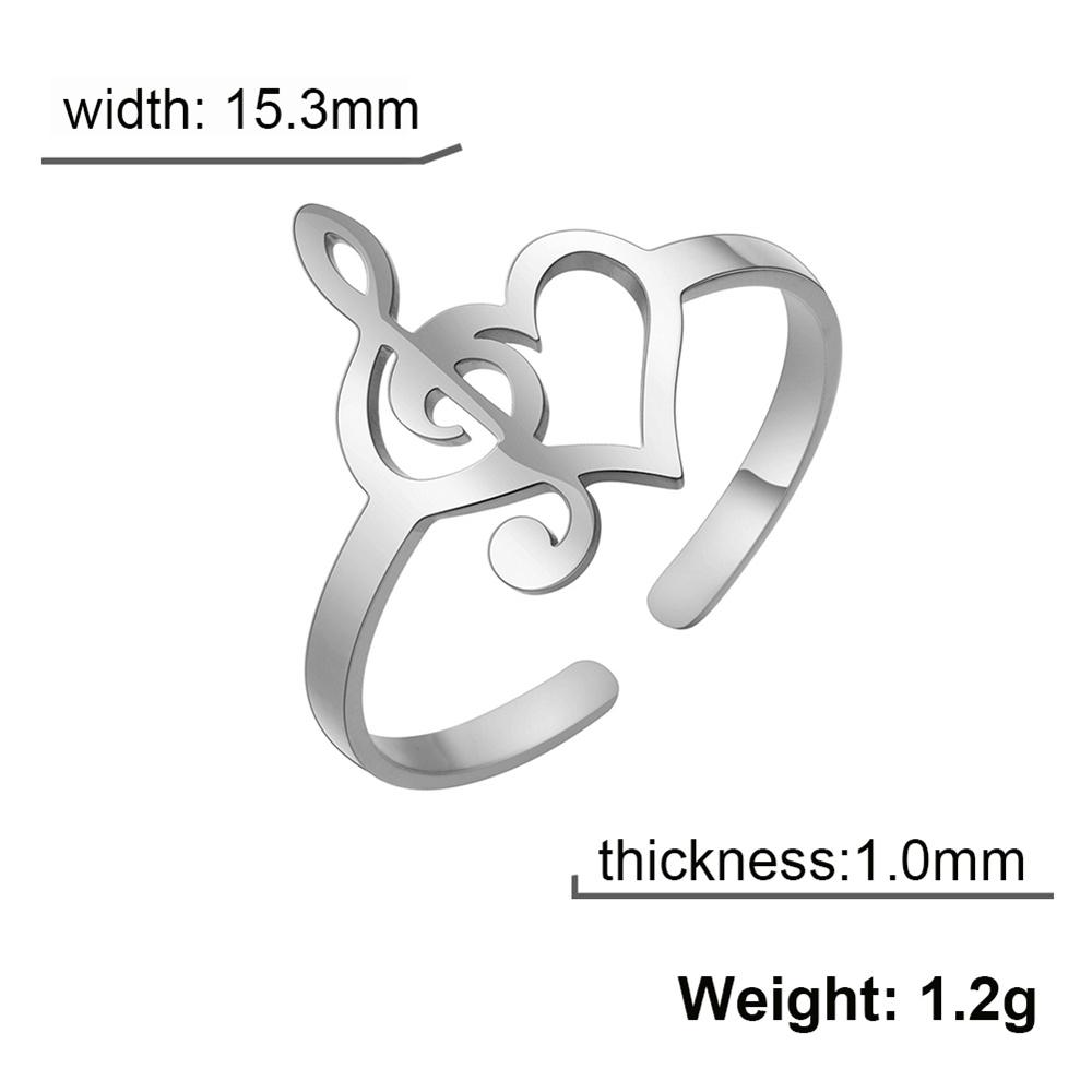 

Cazador Heart Musical Note Adjustable Rings for Women Stainless Steel Finger Ring Jewelry 2026 Anniversary Birthday Wedding Gift Adjustable
