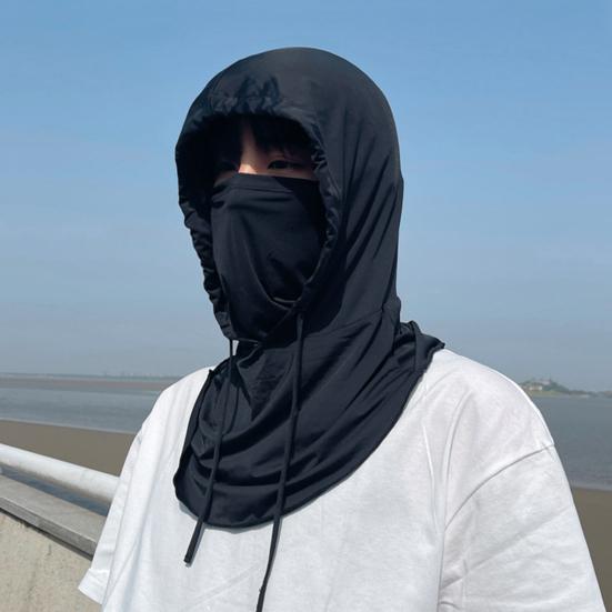 Letní pánská pokrývka hlavy Ledové hedvábí Klobouk se širokou krempou proti slunci s ochranou UPF 50 Nastavitelný střih 3 v 1 Jezdecký klobouk proti slunci s krytím krku