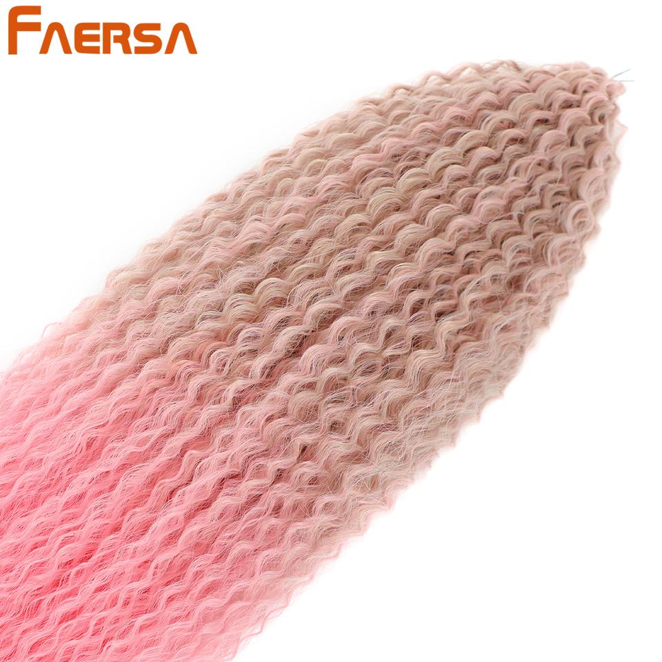 Włosy szydełkowe Brazylijskie warkocze Syntetyczne loki Miękkie warkocze rozszerzenia 20 28 cali Afro Szydełkowane włosy Długie Wodne fale Włosy w kolorze ombre