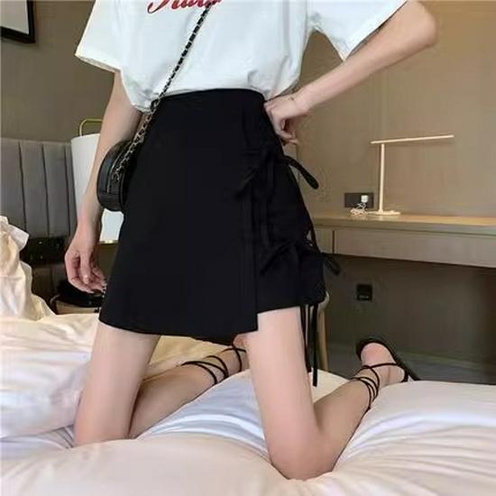 

Women s Black High-Waisted Tie-Up A-Line Mini Skirt, Autumn 2024 Fashion 3XL [148-158 lbs]