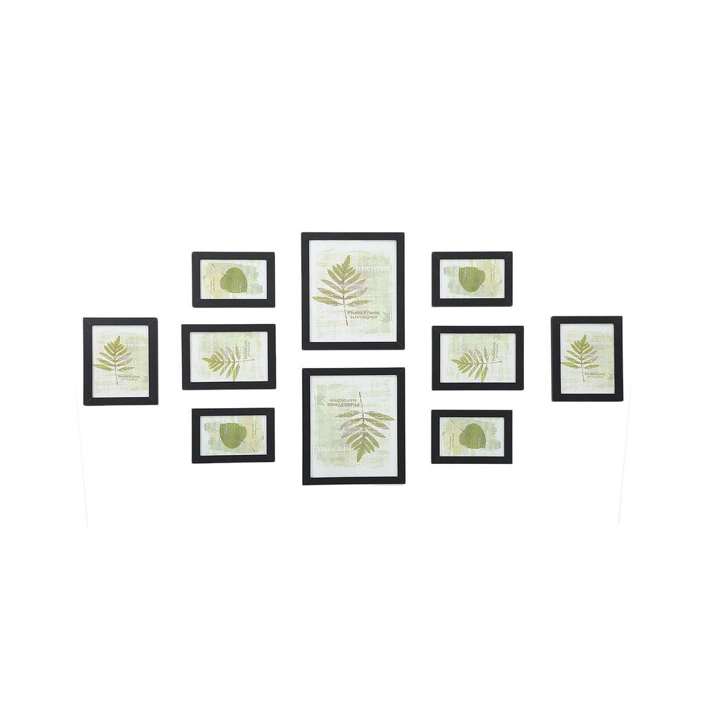SONGMICS Picture Frames Set of 10 Photo Frames - Two 8" x 10" (20 x 25 cm), Four 5" x 7" (13 x 18 cm), Four 4" x 6" (10 x 15 cm), Black