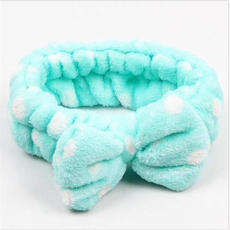 Fashion Girls Bowknot Hair Band Bath Face Headband Makeup Shower Elastic Band