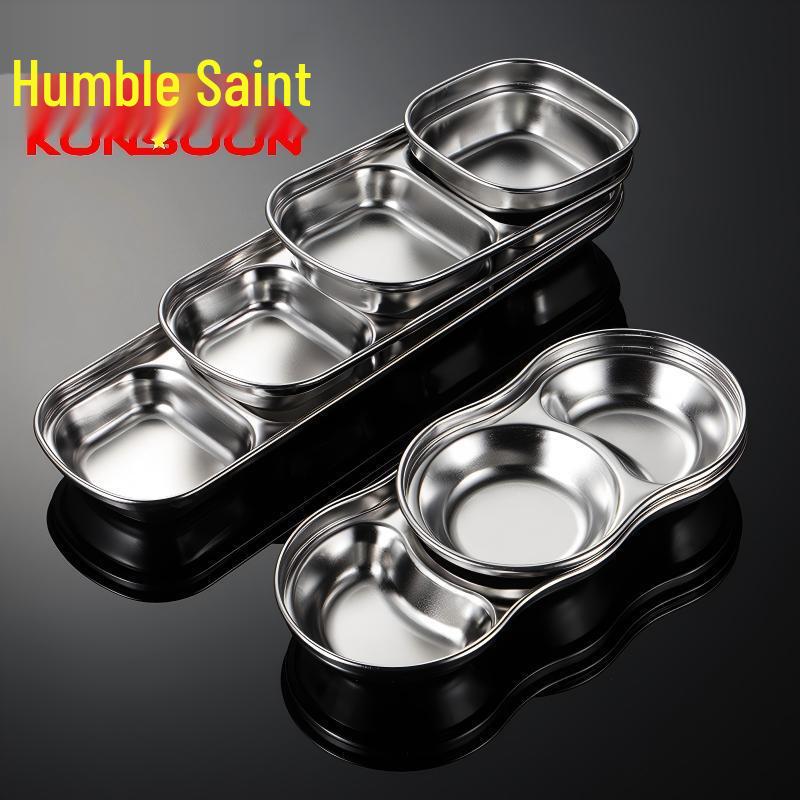 Qianxing Stainless Steel 3-Compartment Dipping Sauce Dishes