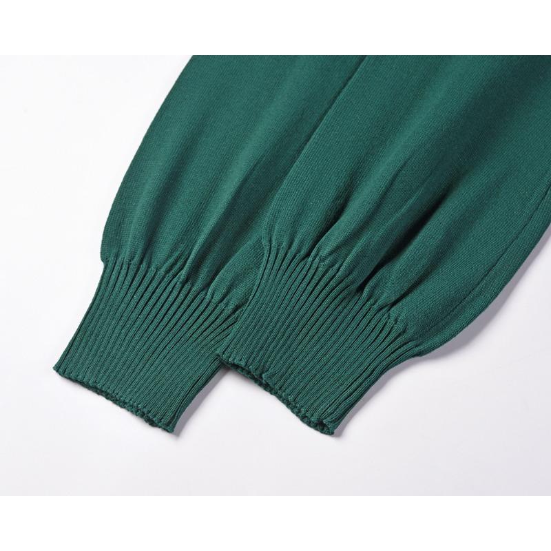 Women's Autumn and Winter Knitted Dress Slim Pleated Mid-length Bottoming Sweater Dress