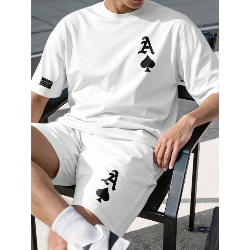 Summer Men's Sportswear Short Sleeve T-shirt Suit Two-piece Outdoor Travel Clothing Oversized Man Shorts Training Clothes