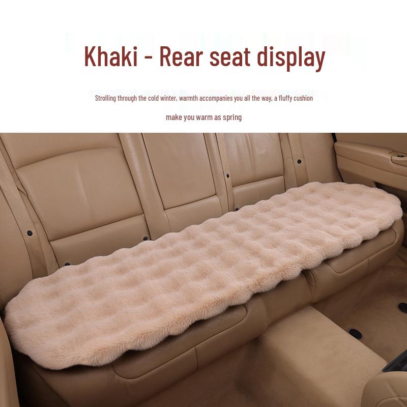 Winter Fleece Rabbit Fur Plush Car Seat Cushion 3-Piece Set