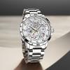 GUANQIN Men's Watches Trend Fashion Hollow Out Mechanical Style Original Stainless Steel Quartz Wristwatch Waterproof Luminous