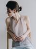Loeuvre Check Sheer Draped Halter Top Sw6Mb752-98