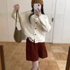Korean Style Round Neck Knit Cardigan: Women's Autumn/Winter Soft Fluffy Sweater – Age-Reducing, Gentle Temperament Top