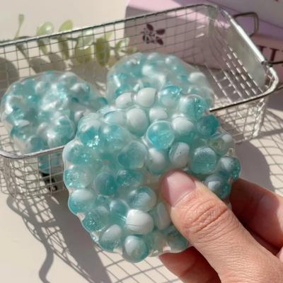 Transparente Glitzer-Blasenperlen-Quetschies Handknet-Textur Anti-Stress Taktil Beruhigend Tragbar Sensorisches Fidget-Spielzeug