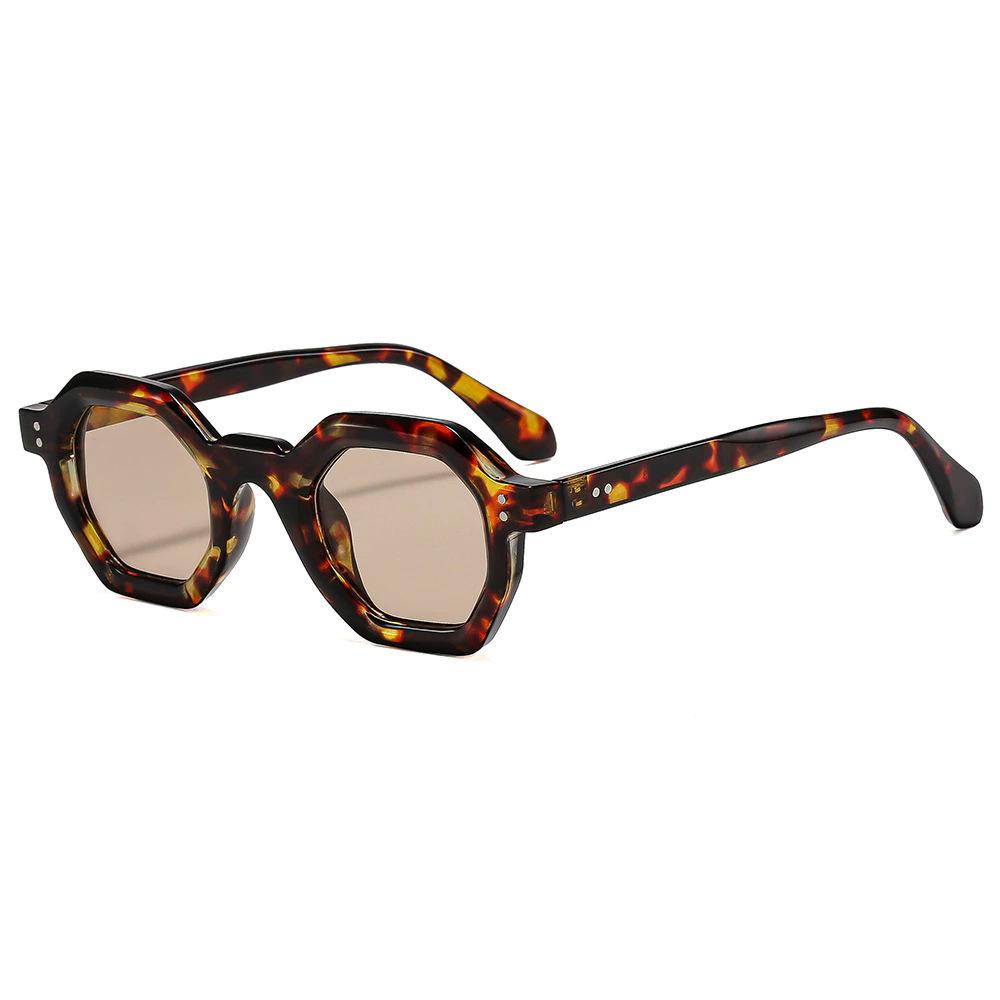 

Polygon Retro Sunglasses: European & American Street Style for Women As Shown