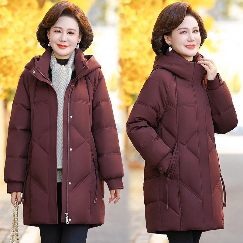 Middle Aged and Elderly Down Jacket Winter Plus Size Cotton Jacket Warm Winter Clothing Casual Down Jacket